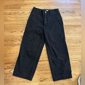 Vince wide leg cropped black cargo pant size 4 but taken in at the waist!